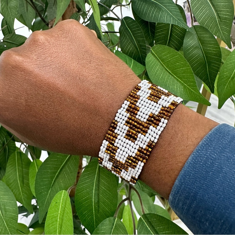 Handmade Beaded Bracelet Cuff